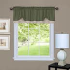 Darcy 14 in. L Polyester Window Curtain Valance in Green/Camel