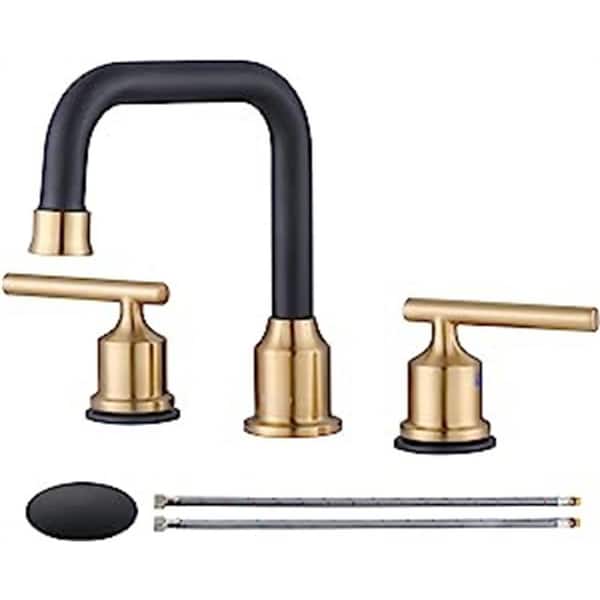 Dyiom 2-Handle 8 in. Bathroom Sink Faucet 3-Hole Wide with Valve and cUPC  Water Supply Hose-Bathroom Accessories Set Brass B07MZ4TK9Z - The Home Depot