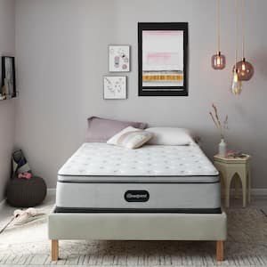 BR800 Queen Plush Innerspring 13.75 in. Mattress Set with Advanced Motion Base