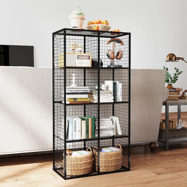 Tileon 8 Cube Metal Storage Organizer, Wire Pantry Storage, Display Modular Bookshelf Shelf, Closet Cabinet, Black