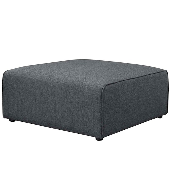 MODWAY Gray Mingle Fabric Ottoman