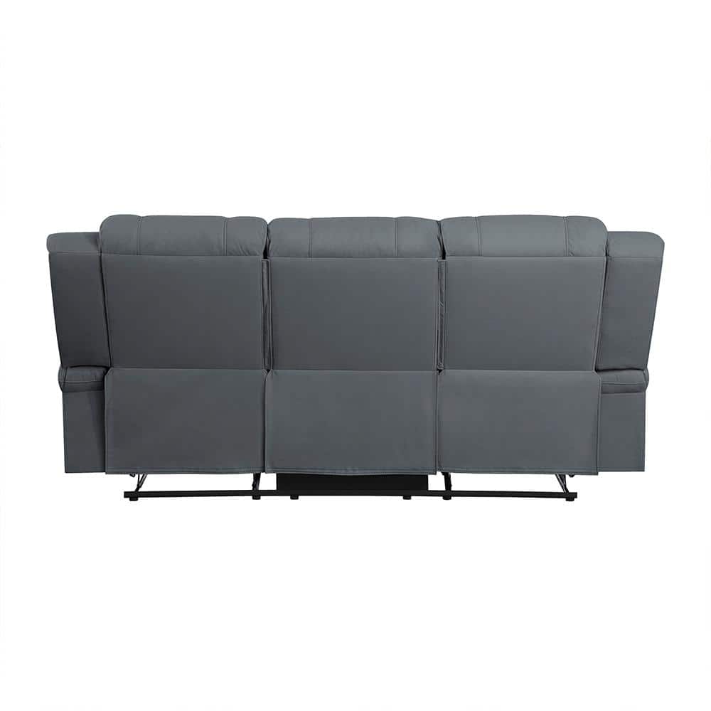Brennen Transitional Graphite Blue Microfiber Reclining Sofa