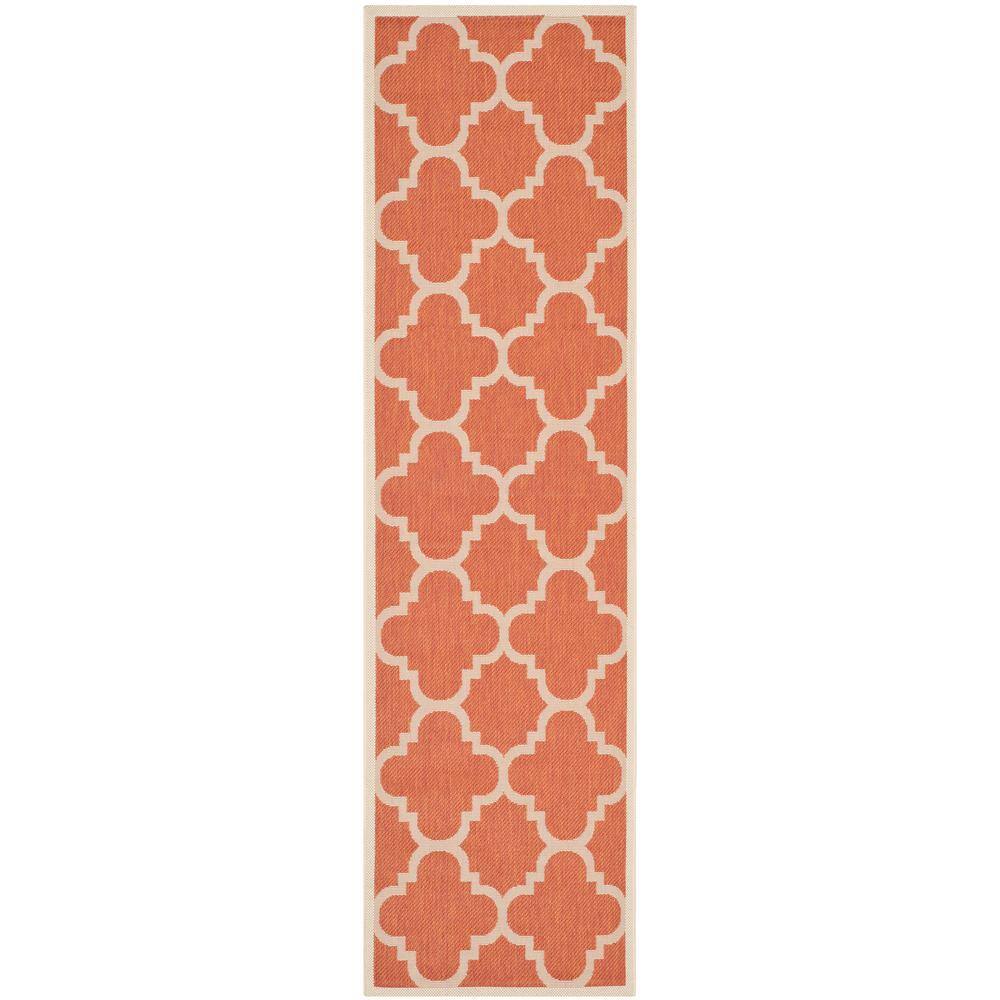 Courtyard Terracotta 2 ft. x 8 ft. Geometric Indoor/Outdoor Patio  Runner Rug price history on PriceWatchPro