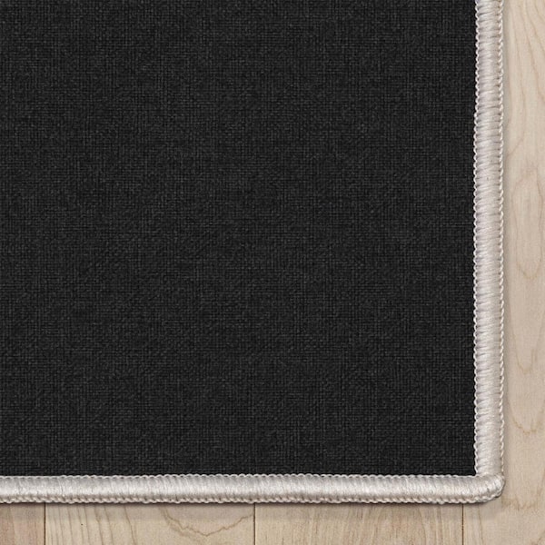 Well Woven Black 2 ft. 7 in. x 9 ft. 6 in. Runner Flat-Weave Plain Solid  Modern Area Rug W-PL-02B-2L - The Home Depot