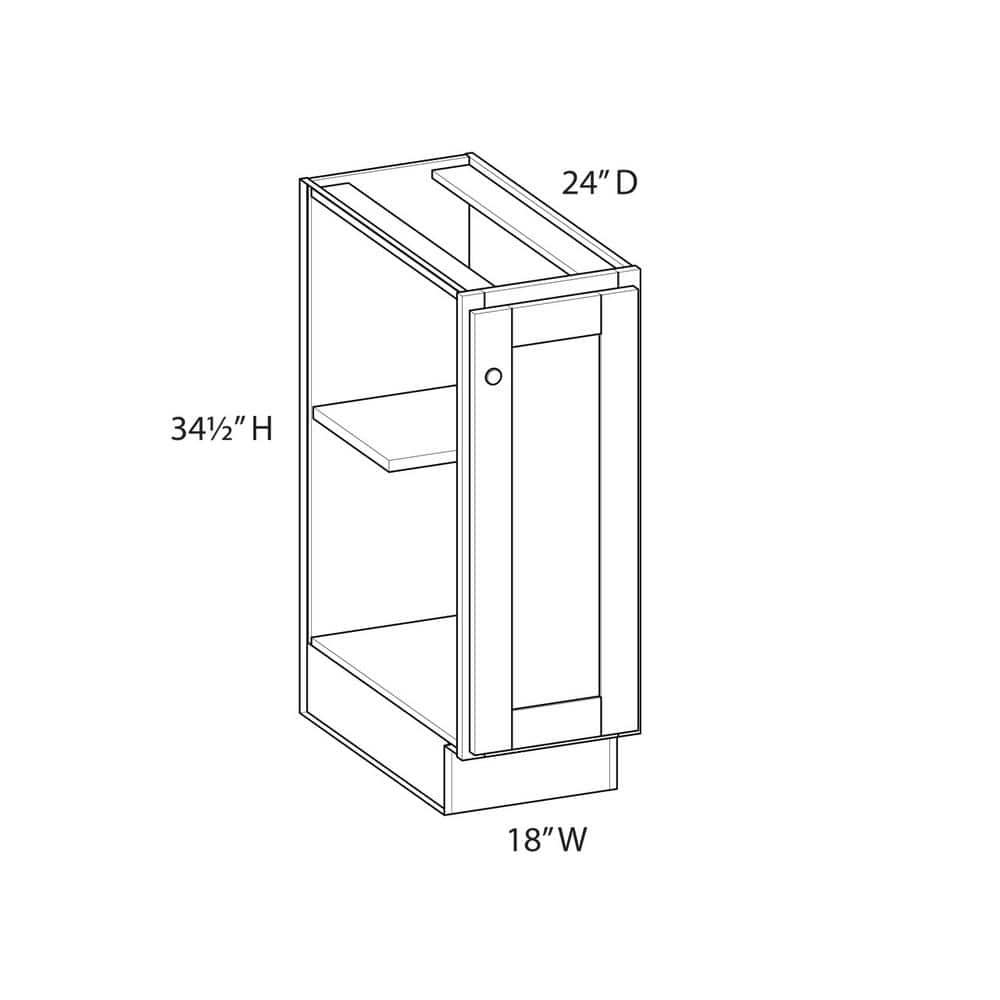 Norfolk Shaker 18 in. W x 34.5 in. H x 24 in. D in Painted White Plywood As