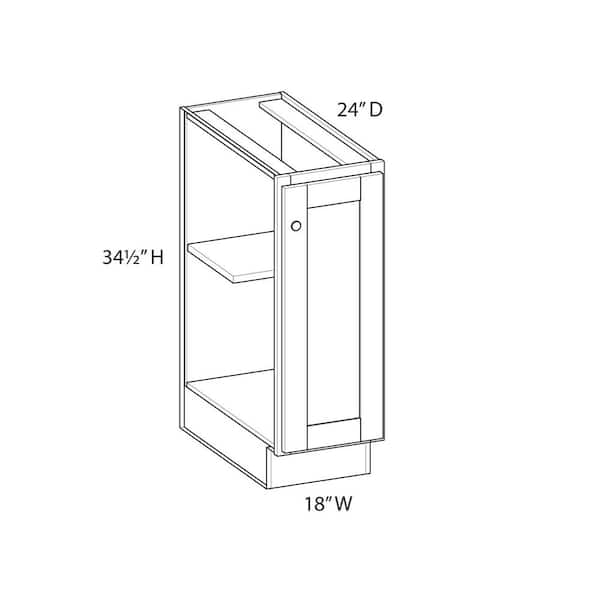 Unbranded Norfolk Shaker 18 in. W x 34.5 in. H x 24 in. D in Painted White Plywood Assembled Full Height Door Base Cabinet