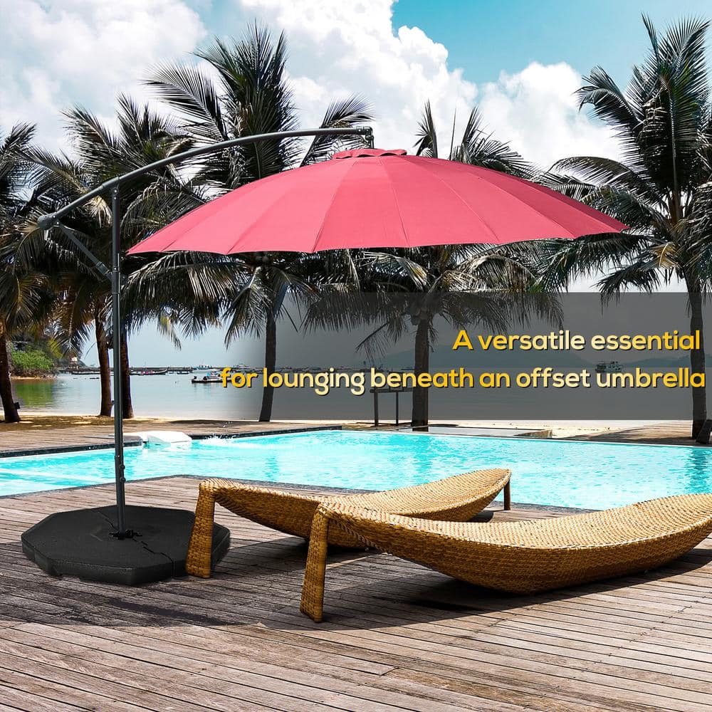 Black Hexagon Plastic Cantilever Patio Umbrella Base, 60 cm