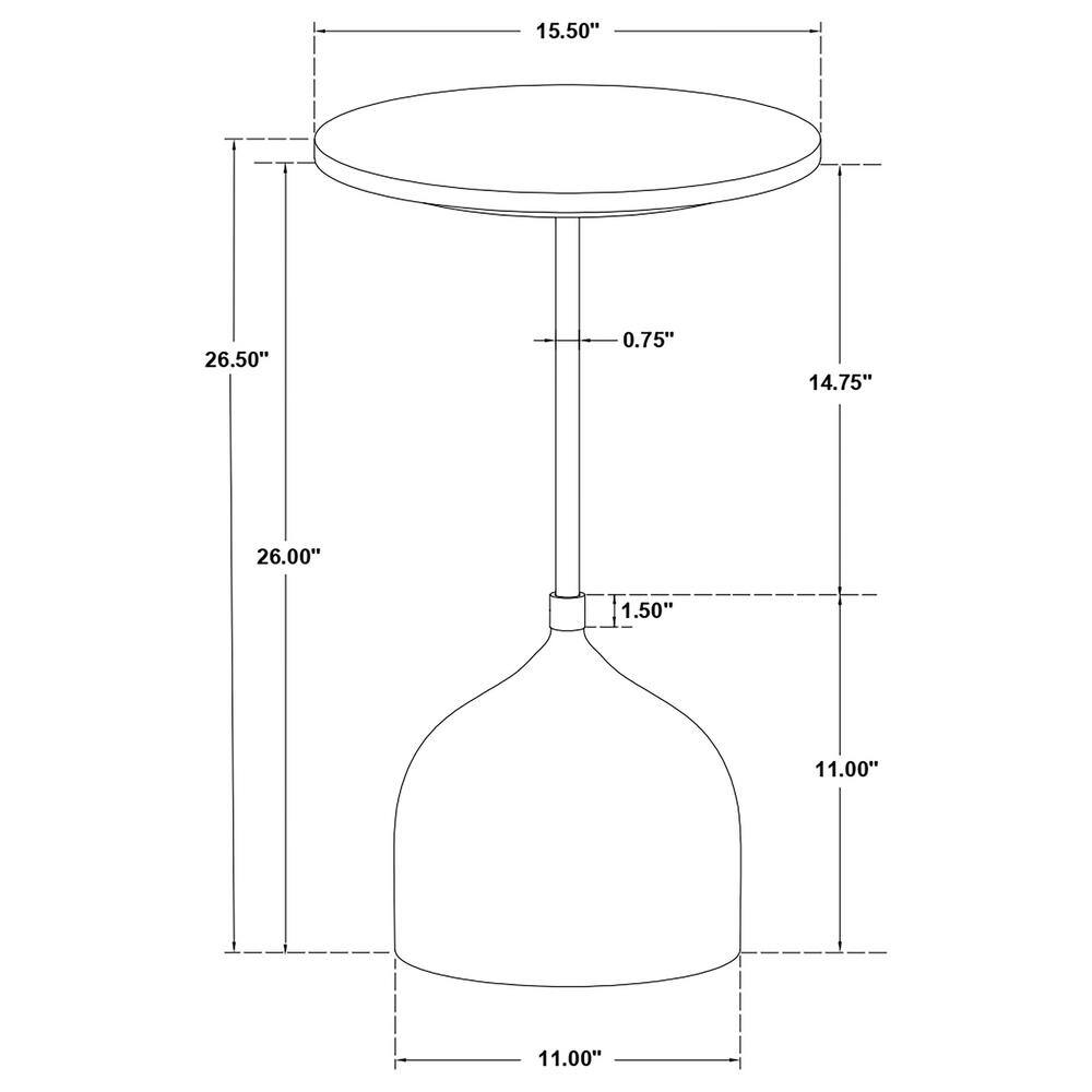 Round Brown Mango Wood and Gold Metal Side Table