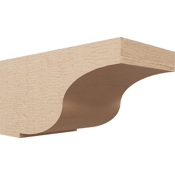 Ekena Millwork 9-in. x 18-in. x 9-in. Series 3 Wide Van Buren Rough Cedar Woodgrain Timberthane Polyurethane Corbel, Primed Tan