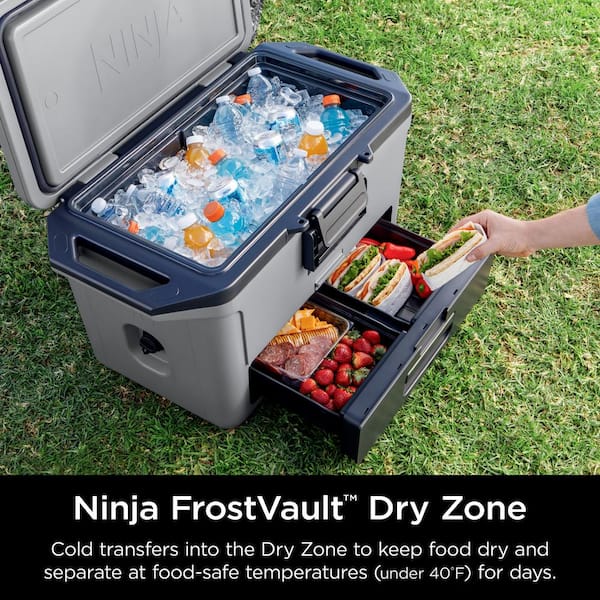 NINJA FrostVault 50- qt Hard Cooler with Dry Zone in Slate Gray