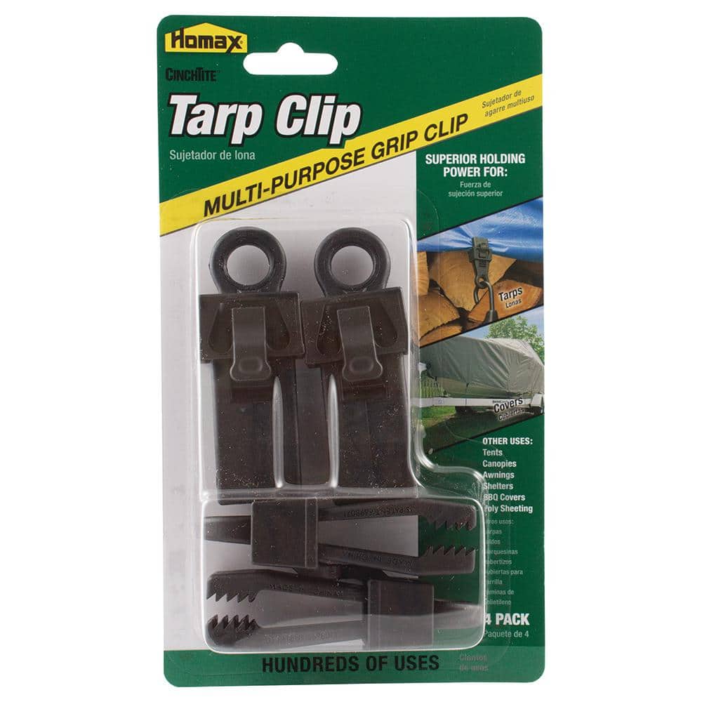 Multi Purpose Tarp Clip 4-Pack Heavy Duty Grip Loop End Strong Hold Tent Canopy 