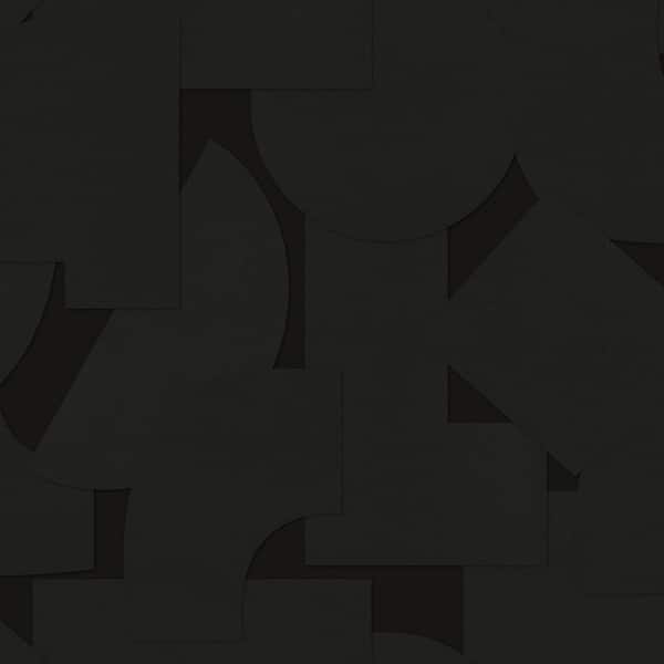 NuWallpaper Ashley Stark Black Bas Shapes Peel and Stick Wallpaper Sample