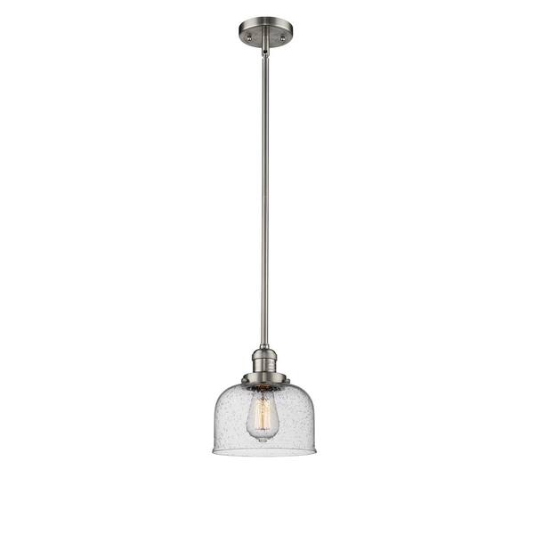 Single Bulb Metal Wall Light with Seedy Glass Shade, Black and Clear main image 0