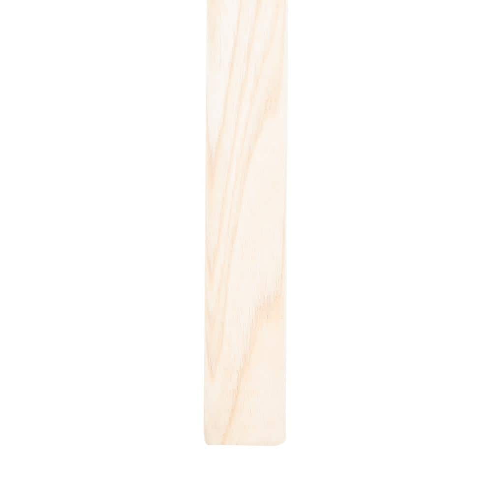 Sawhorse-Inspired White Leather and Natural Wood Counter Stool