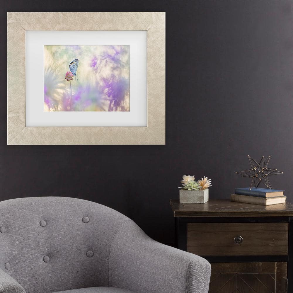 Henrik Spranz Butterfly on Pink Flower Framed Canvas Art