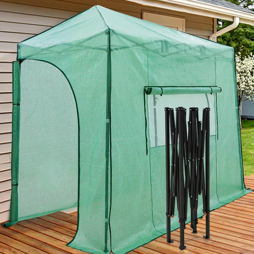 Green 10x5 Portable Walk-In Greenhouse with Zippered Doors