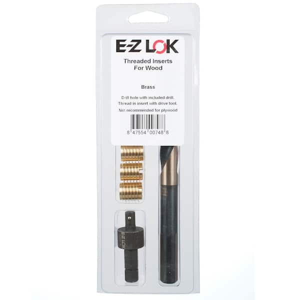 E-Z LOK E-Z Knife Threaded Insert for Wood - Installation Kit - #8-32 tpi - Brass