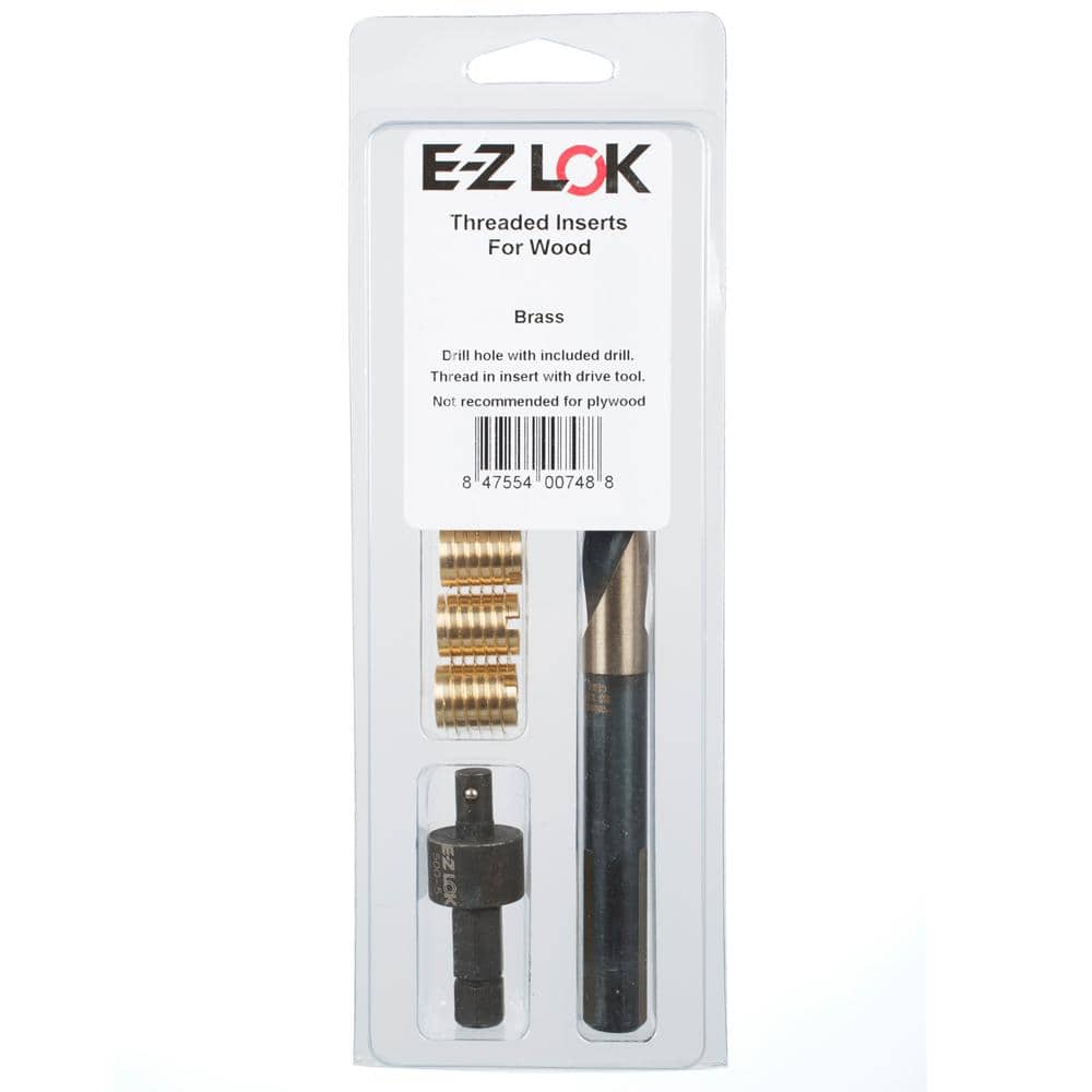 EZ LOK EZ Knife Threaded Insert for Wood Installation Kit 3/8 in.16 tpi Brass EZ4006