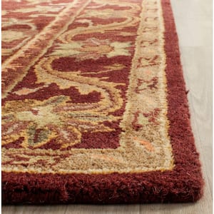 Antiquity Wine/Gold 8 ft. x 8 ft. Square Border Area Rug
