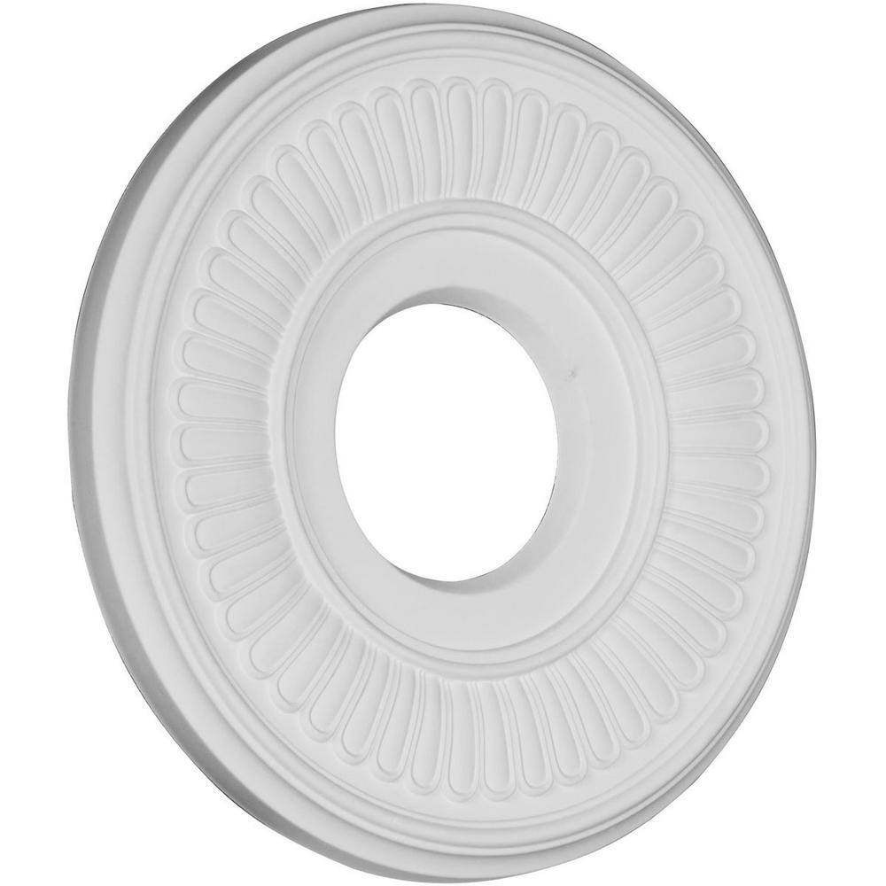 Primed White Circular Ceiling Medallion with Intricate Design