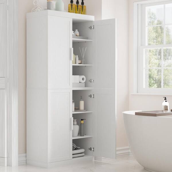 White dove　② Dovelina Set of 2 White 36 in. H Storage Cabinet with Wood Doors