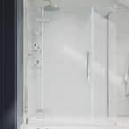 MAAX Reveal 48 in. x 71.5 in. Frameless Corner Pivot Shower Enclosure ...