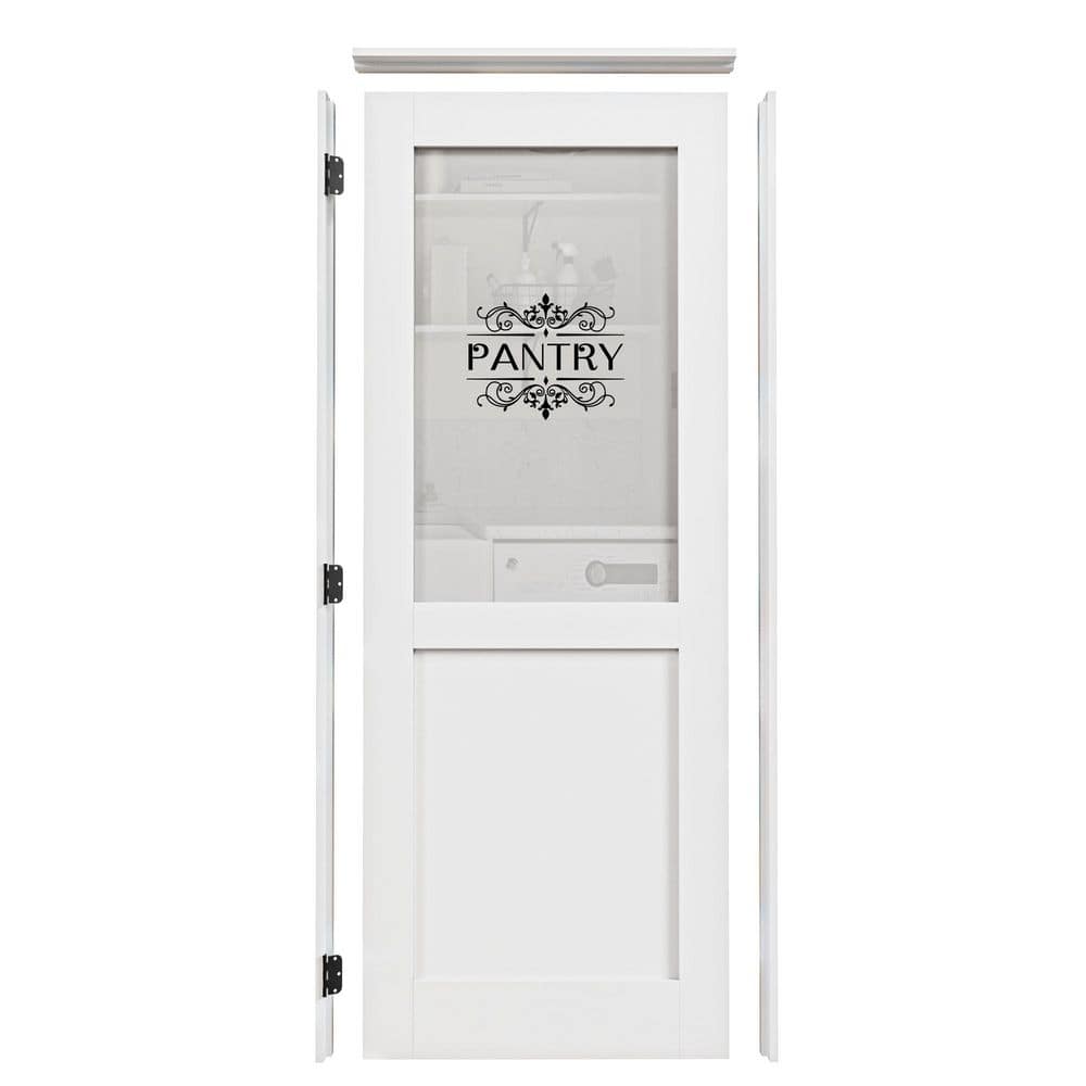 28 in. x 80 in. 1/2-Lite Frosted Glass Right White Solid Core Glass Single Prehung Interior Door + Quick Assemble Jamb price history on PriceWatchPro