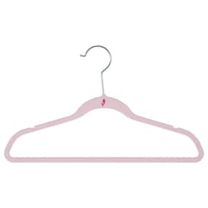 Kids 25-Pack Velvet Hangers in Blush Pink