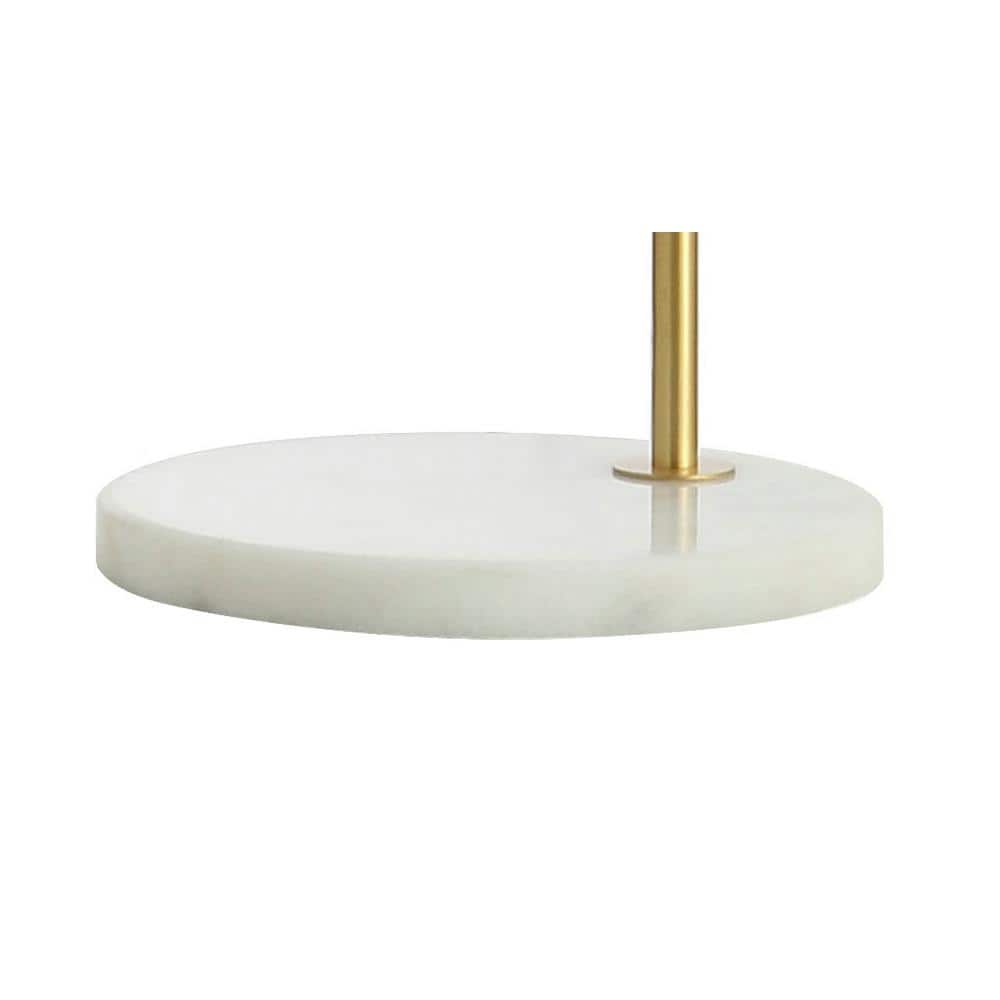 Vega Edison 60" Antique Gold Metal/Marble Minimalist Floor Lamp