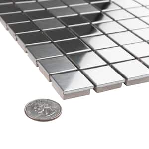 Alloy Square 11-7/8 in. x 11-7/8 in. Stainless Steel Porcelain Mosaic (10 sq. ft./Case)