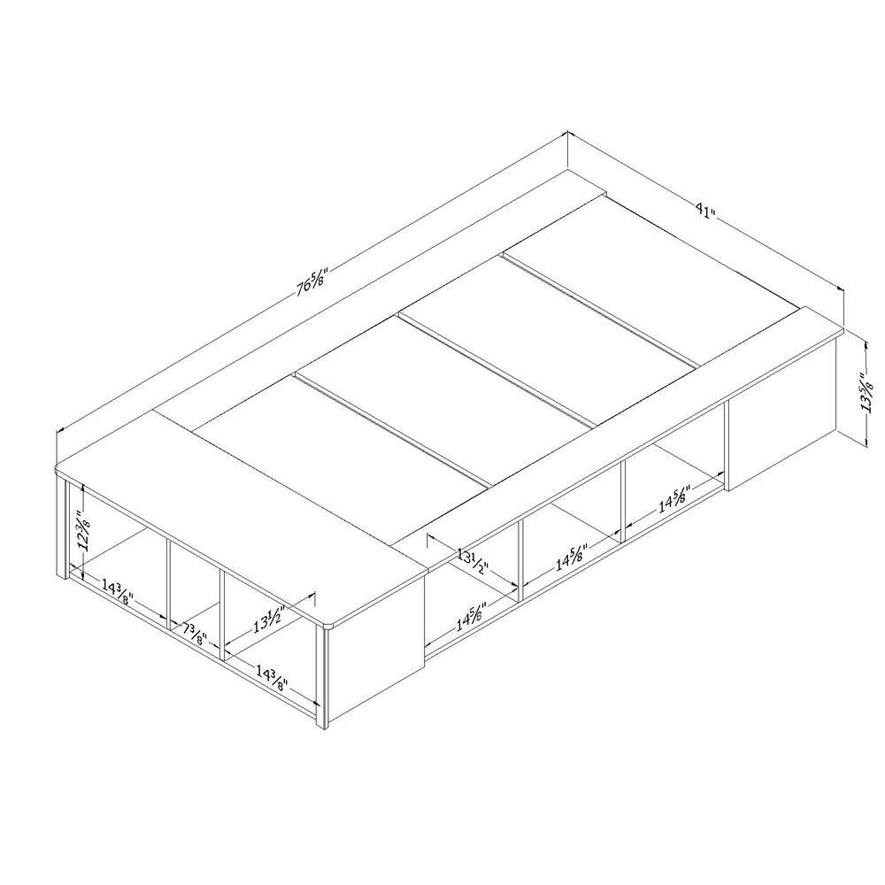 Twin Black Oak Wood Frame Captain's Bed with Storage Drawers