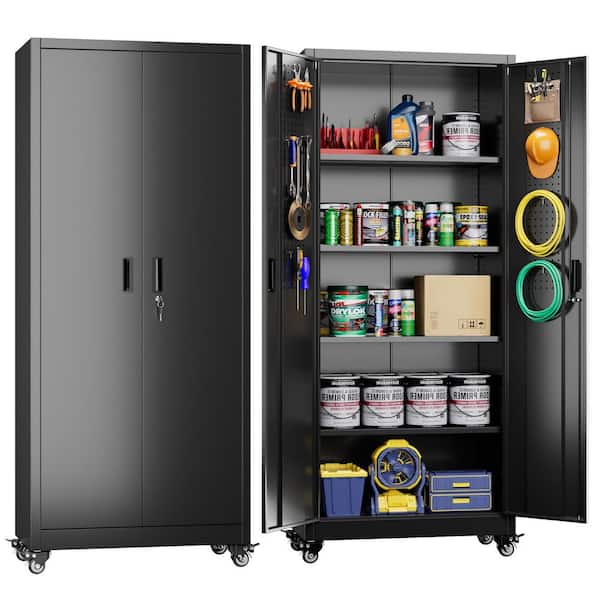Hephastu 31.5 in. W x 73 in. H x 16 in. D 4-Shelves Metal