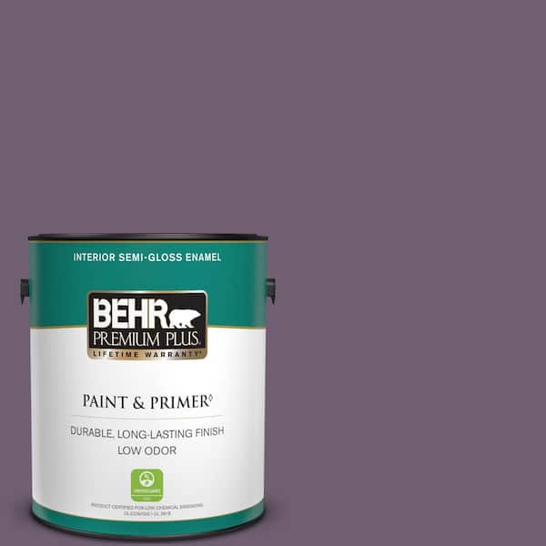 BEHR PREMIUM PLUS 1 gal. #S100-6 Blackberry Jam Semi-Gloss Enamel Low Odor Interior Paint & Primer