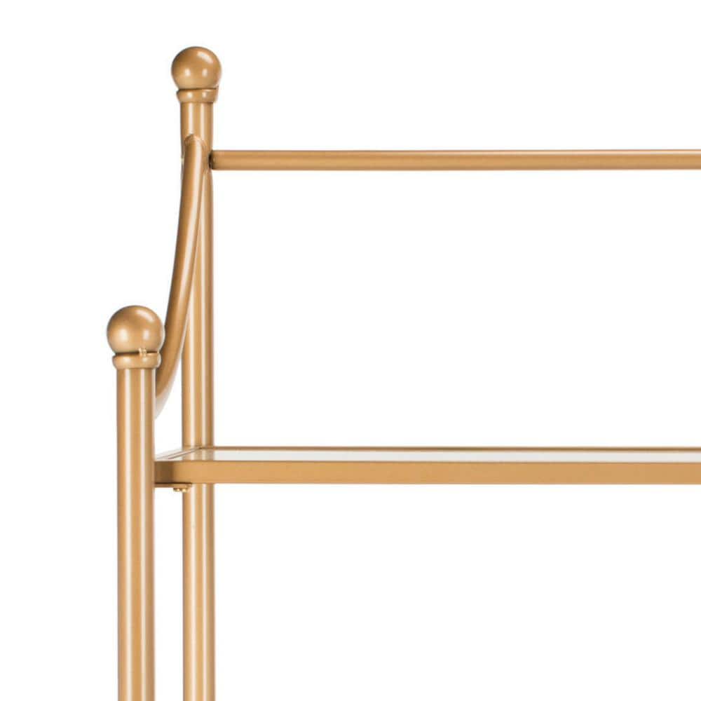 Elegant Diana 4-Tier Gold Metal & Tempered Glass Etagere