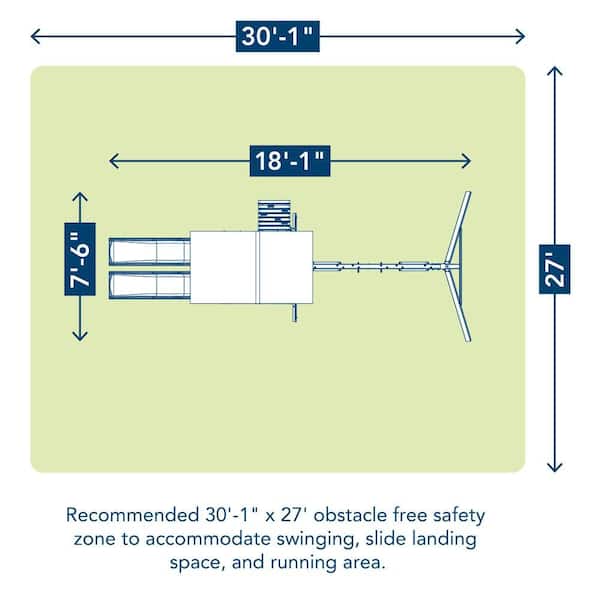 DIY Treasure Cove Wood Outdoor Playground Set with Dual Slides, Front Door, Rock Wall, Playground Equipment, and Swings