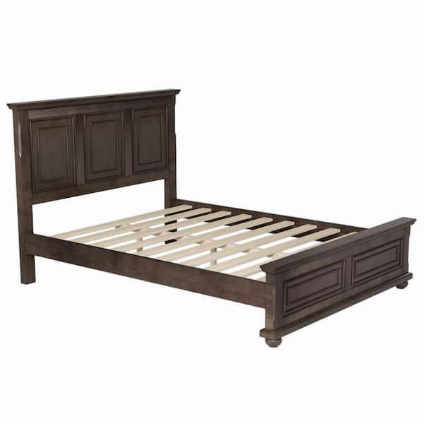 Boosicavelly Stone Gray Wood Frame Queen Platform Bed with