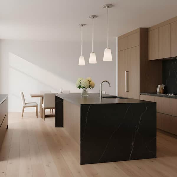 Miles 60-Watt 4.5 in. W x 6.25 in. H 1-Light Brushed Nickel Dimmable Mini Pendant Light with No Bulb Included