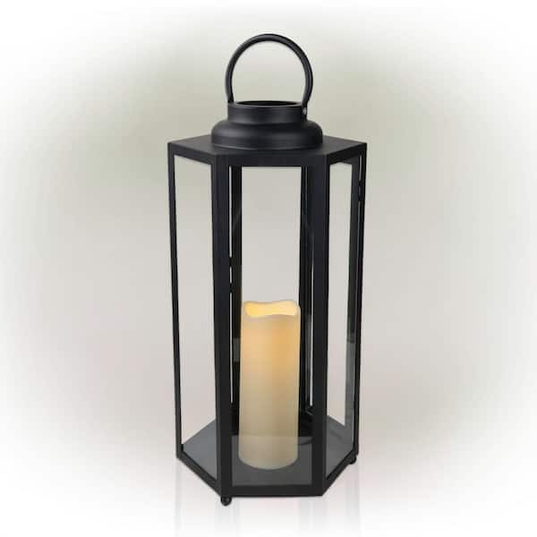 Joss & Main Metal Tabletop Candle Lantern with Handle for Indoor and  Outdoor Use, Gray/Black & Reviews