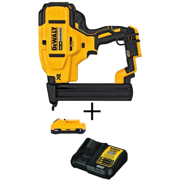 DEWALT 20V MAX XR Lithium-Ion 18-Gauge Cordless Narrow Crown Stapler, (1) 3.0Ah Battery, and Charger