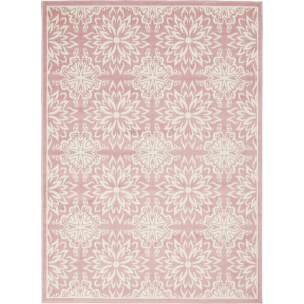Jubilant Ivory/Pink 4 ft. x 6 ft. Moroccan Farmhouse Area Rug