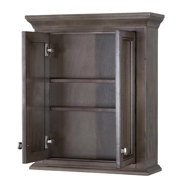 Miseno MWCTATI Tatianna 24 x 28 Poplar Wood Wall Mounted Bathroom Cabinet Distressed Grey