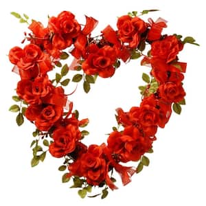 16 in. Artificial Valentine Heart Rose Decor