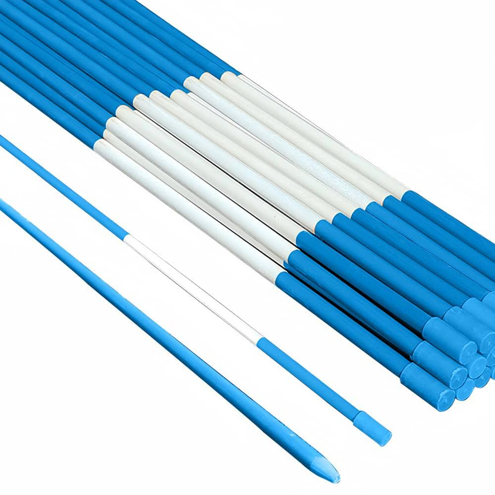 Ecostake 48 in. 5/16 in. Dia Blue Solid Fiberglass Poles Snow Stakes ...