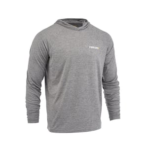 Men's XX-Large Gray Performance Long Sleeved Hoodie Shirt