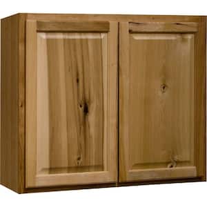 Hampton 36 in. W x 12 in. D x 30 in. H Assembled Wall Kitchen Cabinet in Natural Hickory