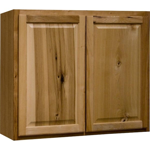 Hampton Bay Hampton 36 in. W x 12 in. D x 30 in. H Assembled Wall Kitchen Cabinet in Natural Hickory