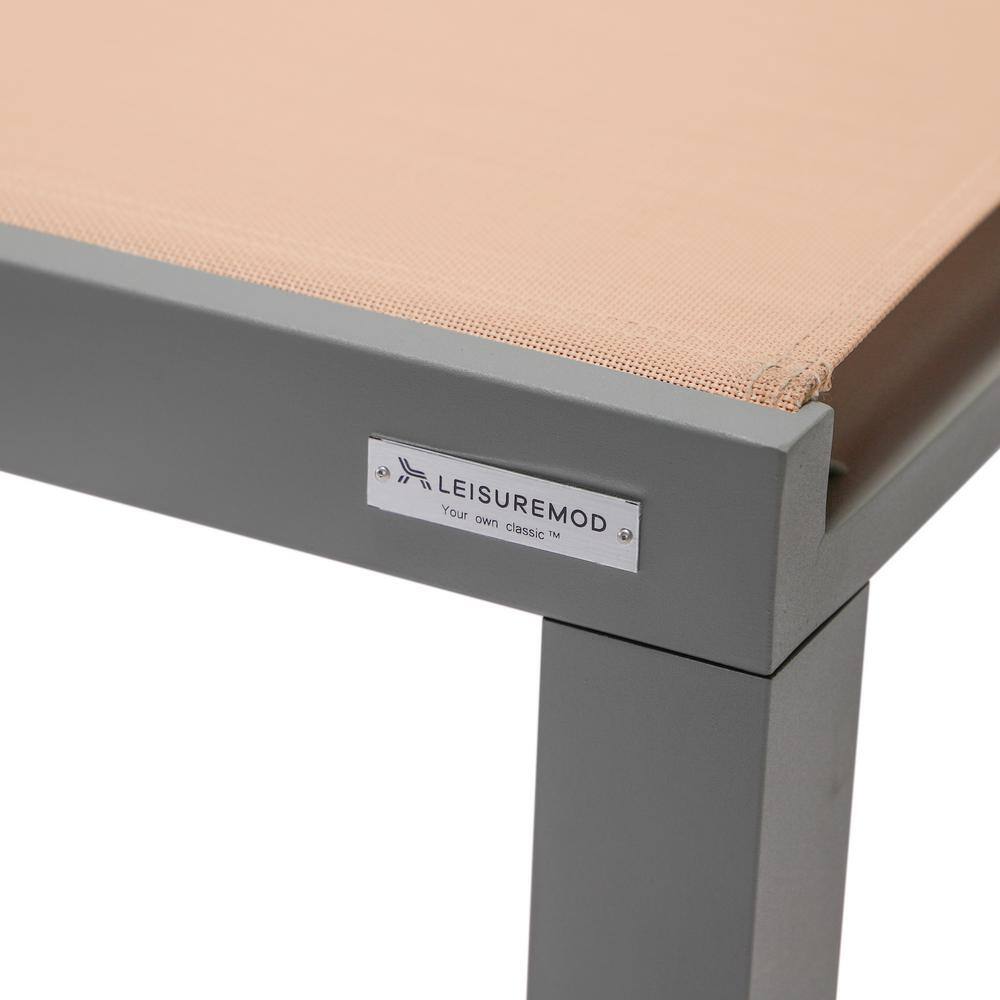 Marlin Light Brown Aluminum Sling Patio Chaise Lounge Chair