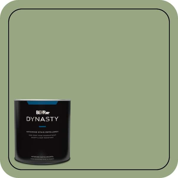 BEHR DYNASTY 1 qt. #M380-5 Hillside Grove One-Coat Hide Satin Enamel Interior Stain-Blocking Paint & Primer