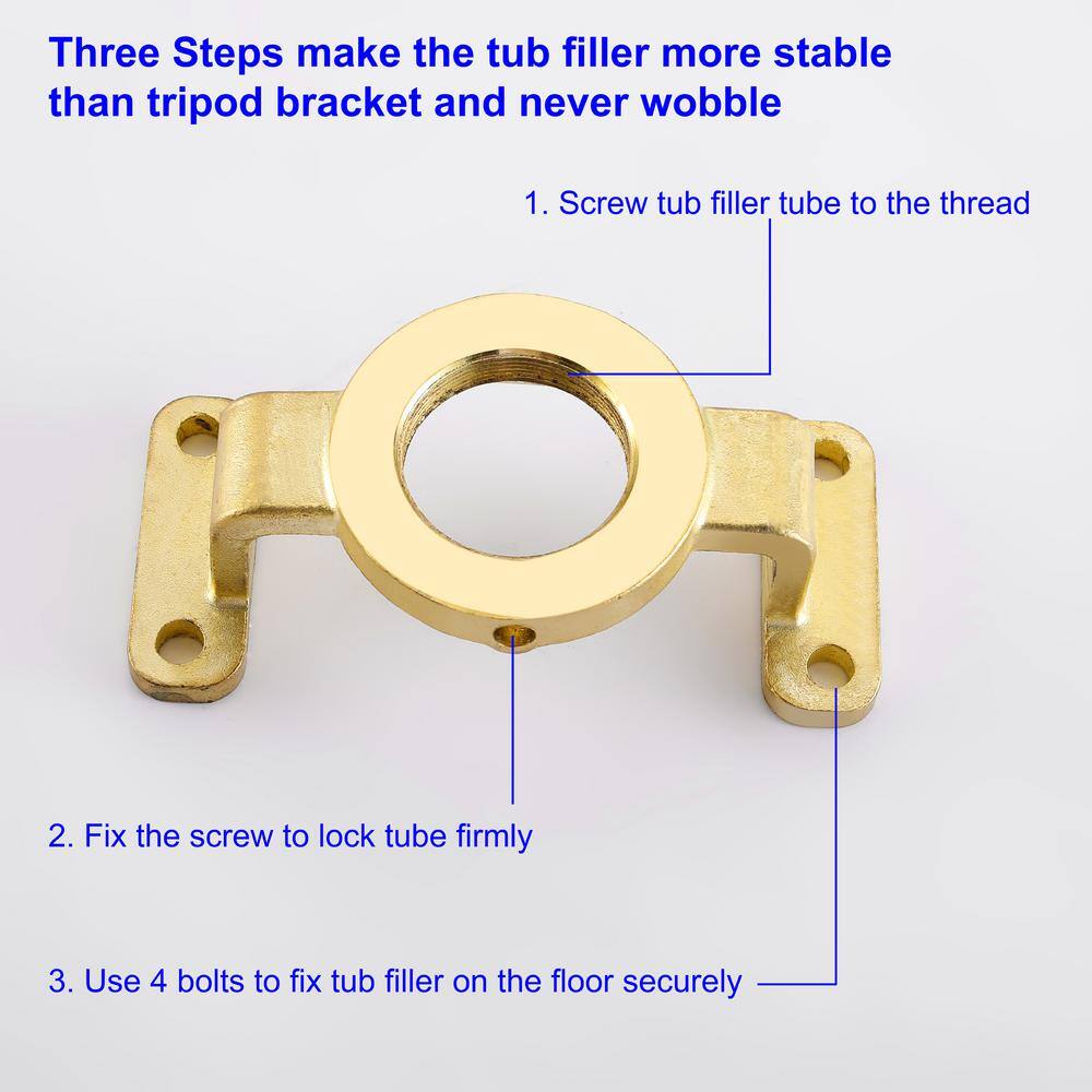 Brushed Gold Stainless Steel Freestanding Tub Faucet with Hand Shower