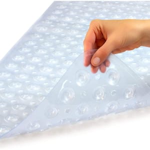 Clear Bath Mat, 16 in x 40 in, with 200 Suction Cups, in Clear